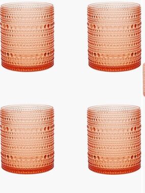 Fortessa Jupiter Set of 4 coral glasses